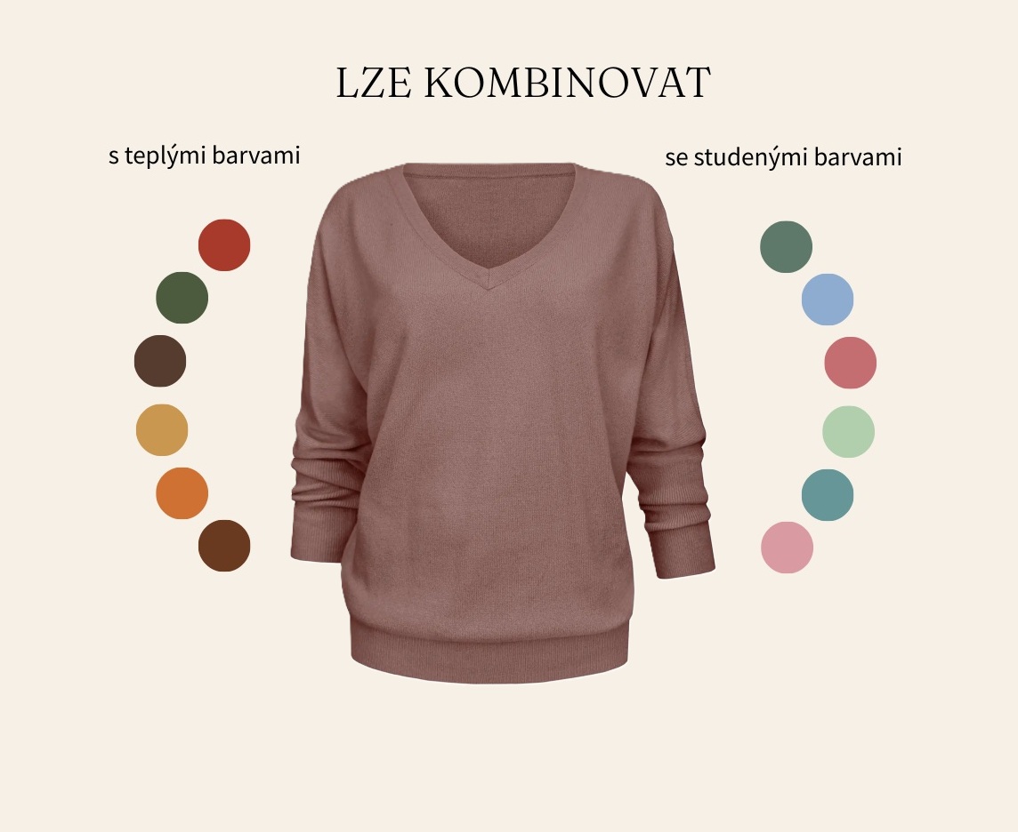 Kašmír Klira - svetr kašmírový do barev neutrálmoka